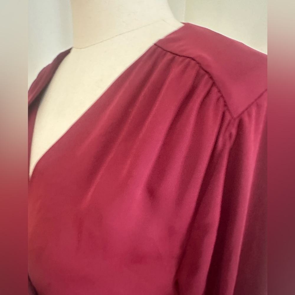 L’ academie Deep burgundy Wrap Blouse - Picture 5 of 9